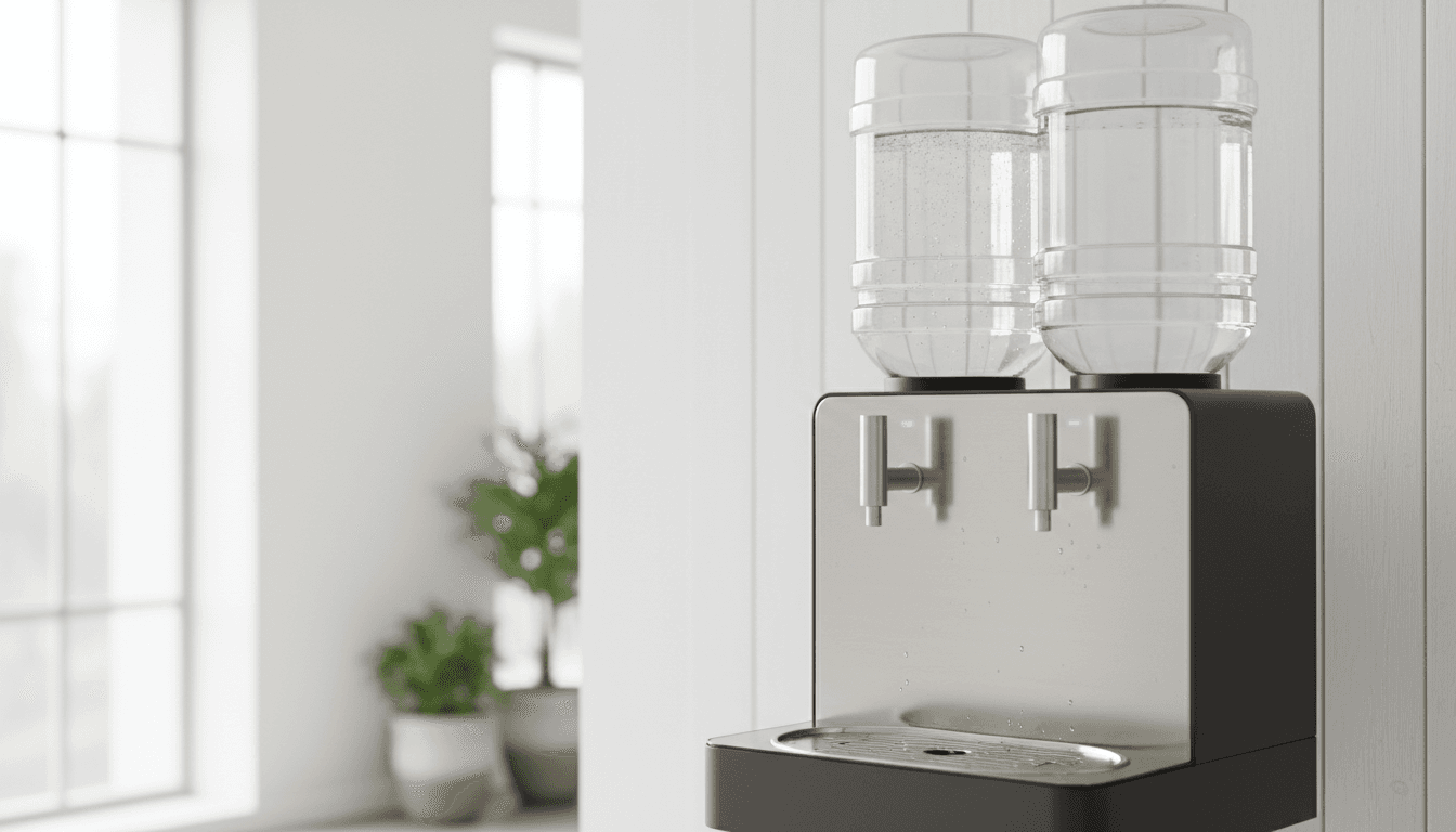 Filtered water dispenser in hallway
